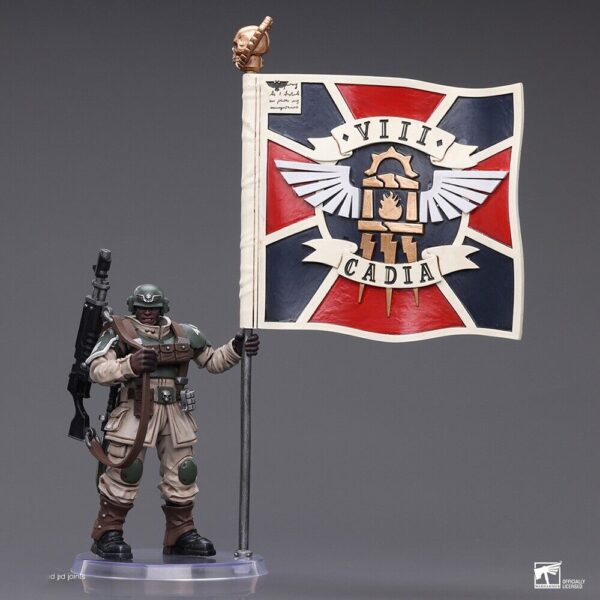 JOYTOY Astra Militarum Cadian Command Squad Veteran with Regimental Standard