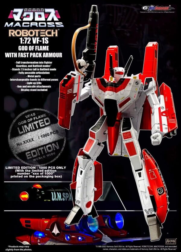 KitzConcept Robotech 1/72 VF-1S GOD OF FLAME WITH FAST PACK ARMOUR In stock