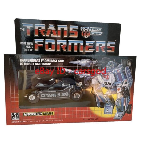 Transform AUTOBOT SPY G1 Clear black Mirage KO facsimile action figures MISB